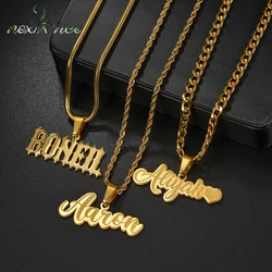 Nextvance Custom Name Necklace For Men Women Personalized Nameplate Stainless Steel Detachable Pendant Father's Day Jewelry Gift