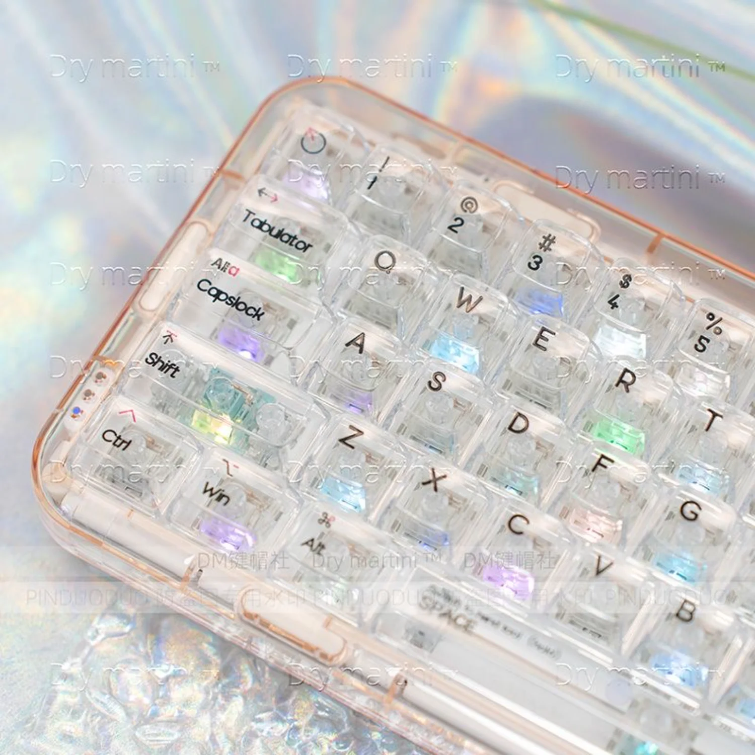 

CBSA Glacier Transparent Keycaps PC 132 Keys Ice Block Translucent Keycaps for 60/80/87/98/104/108 Mechanical Keyboards