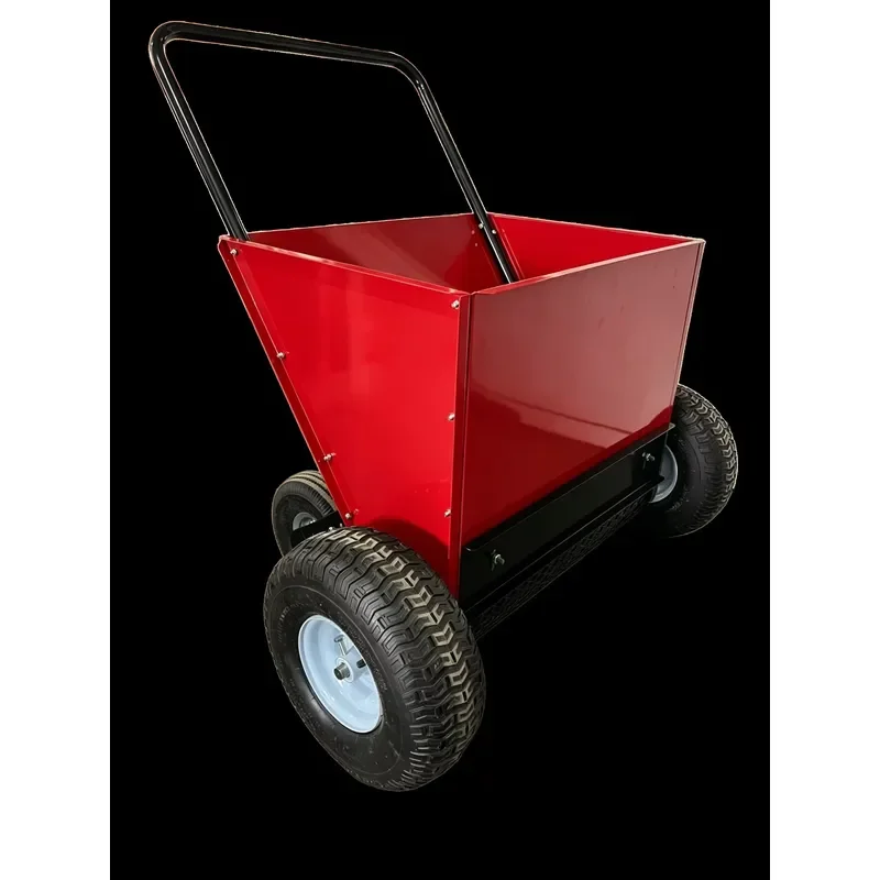 100L Heavy Duty Manual Sand Spreader Adjustable 0-15mm Thickness Compost Distributor for Garden Floor Leveling Construction