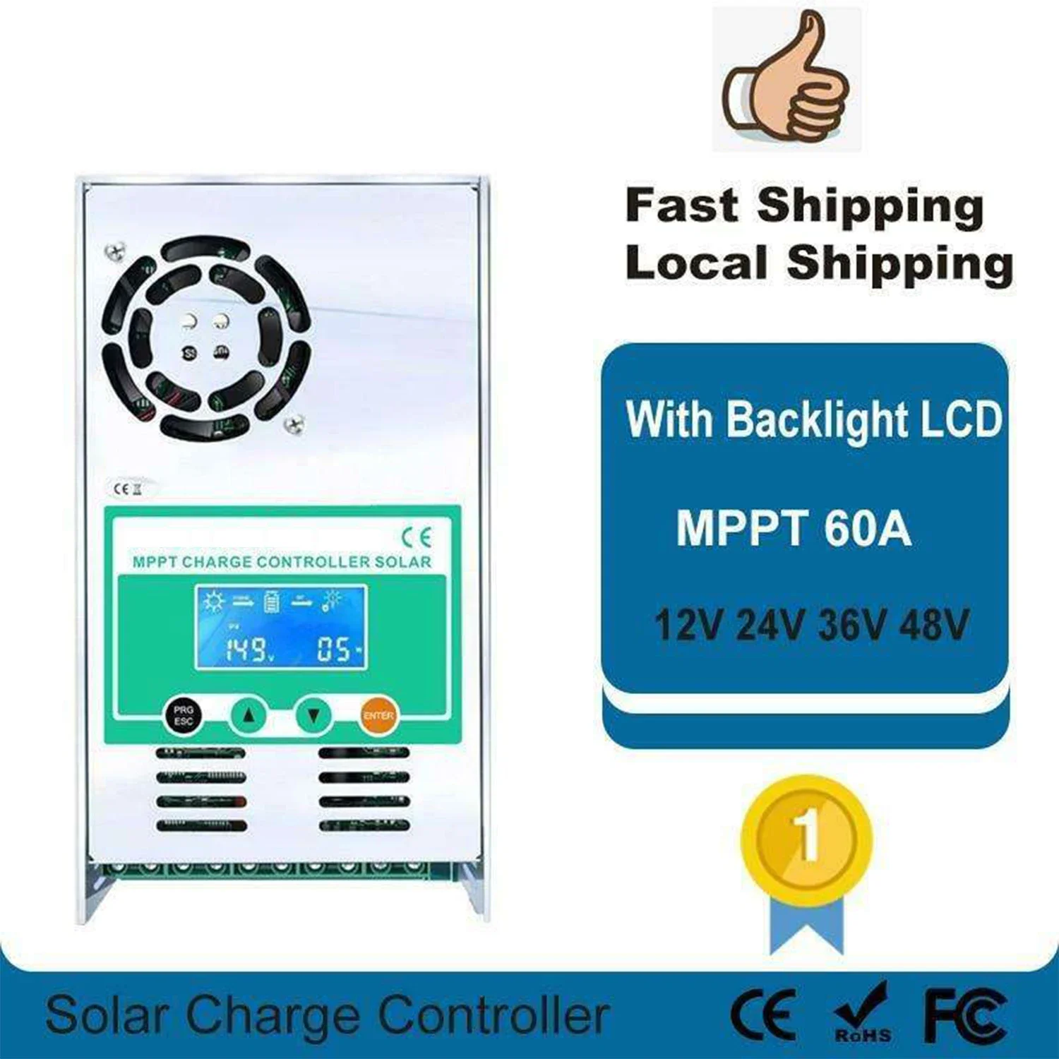 12v 24v 36v 48v Auto 60A Solar Regulator Max PV 150 Volt Input 60amp MPPT Solar Charge Controller