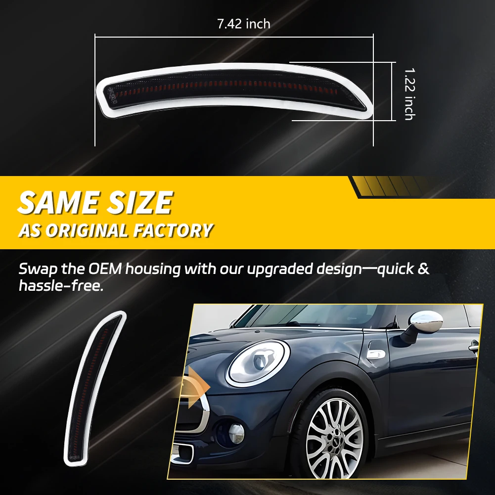الجبهة أو الخلفية الزاوية الجانب ماركر ضوء الحاجز ضوء مع LED ل 2014 2015 2016 2017 2018 2019 Gen3 ميني كوبر F55 F56 F57 #3