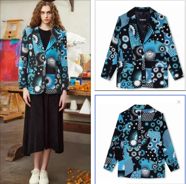 

Spain new foreign trade spring and autumn fashion jacquard women's coat