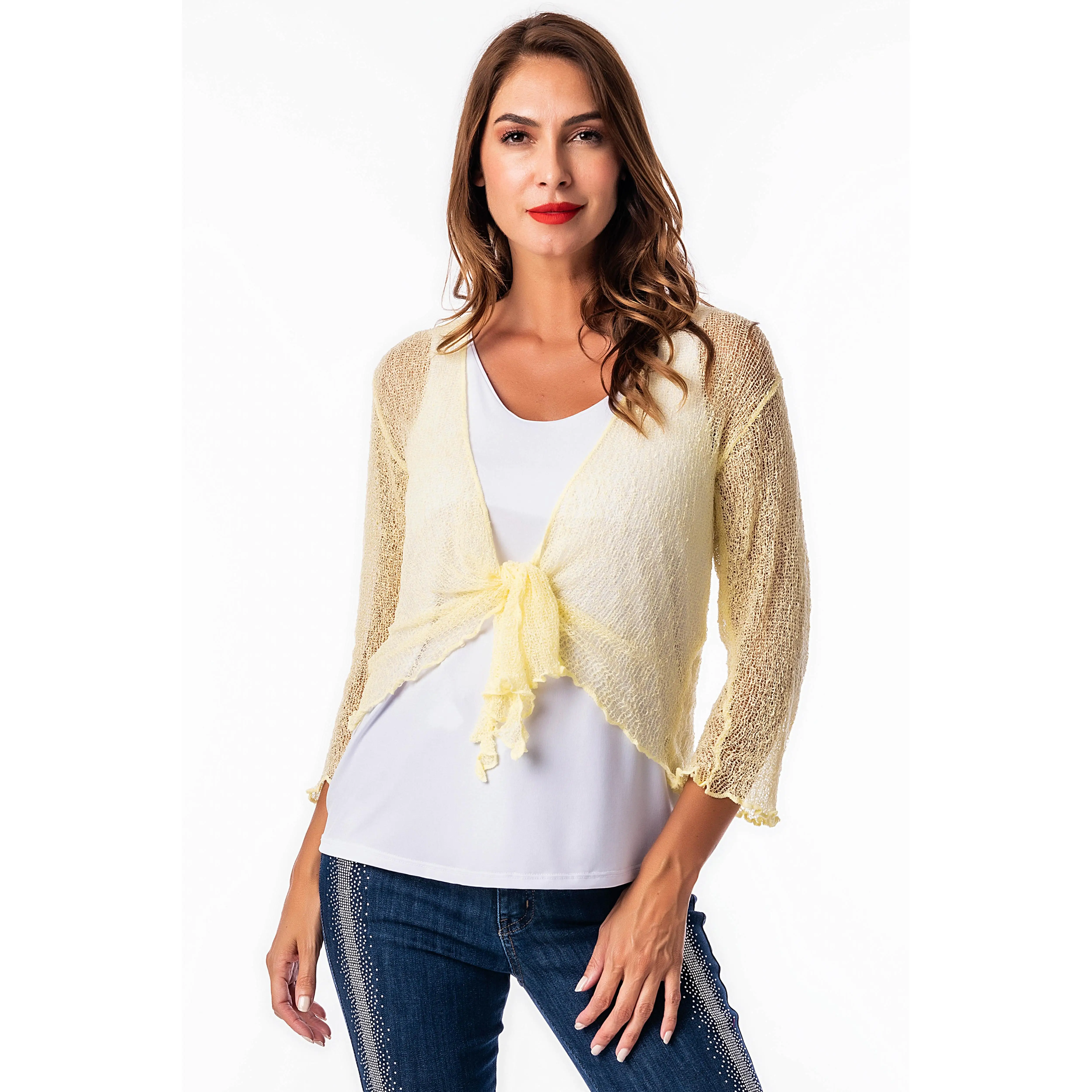 Top Bolero – Masquenada - Torera Color Amarillo - Talla Unica
