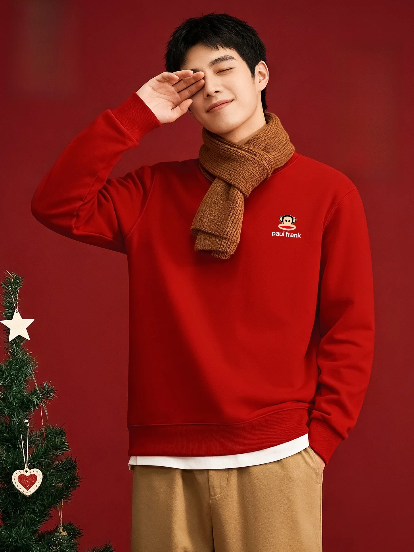 

Red Hoodie ex Autumn Winter Fce Lined Clothing New Year Couple Outfit Chinese Zodiac Year Warmth