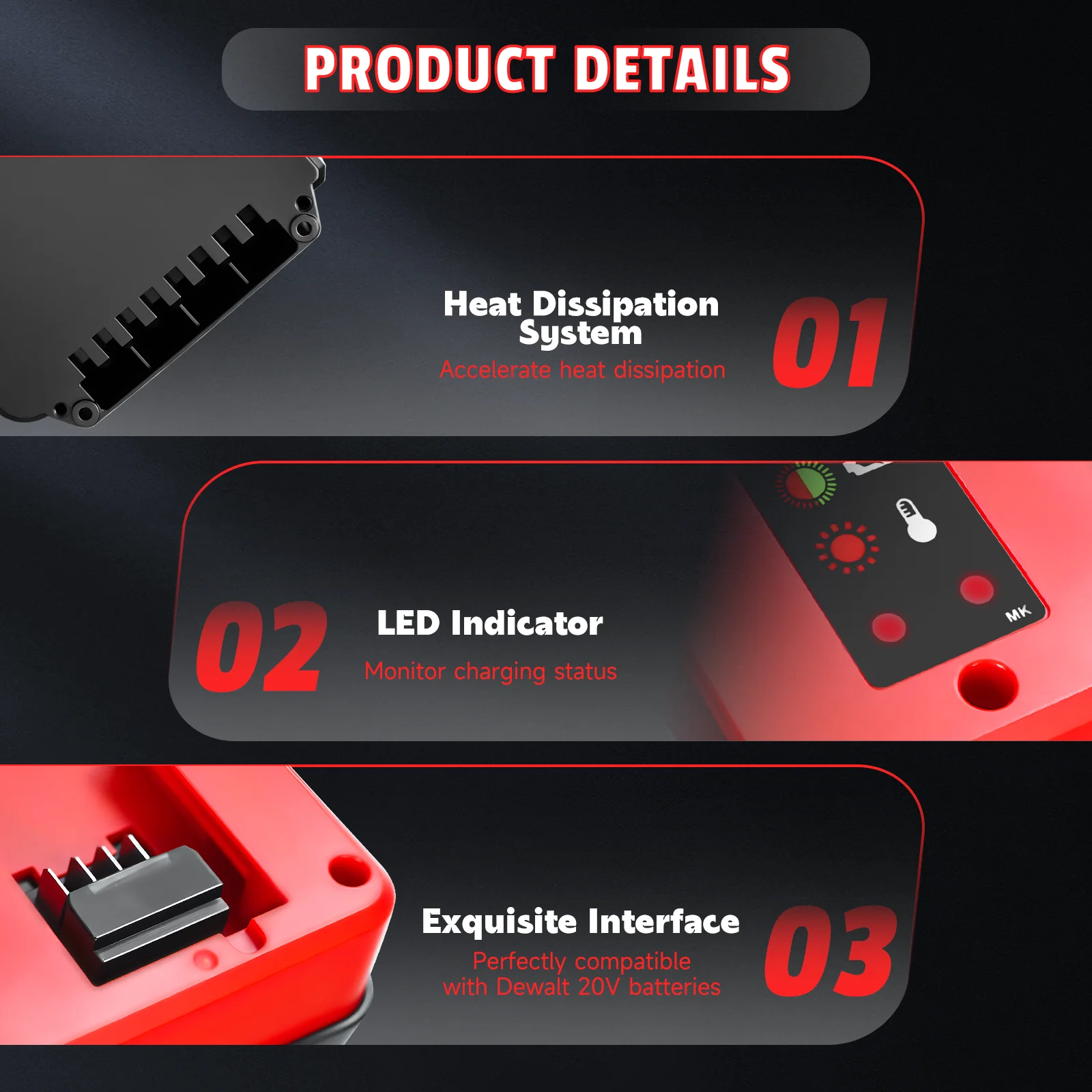 90W duální nabíječka, náhrada za Milwaukee 18V lithium-iontovou baterii, 2portová rychlonabíječka pro současné nabíjení - náhled 5