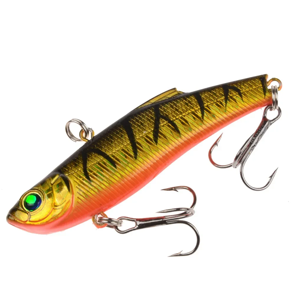 1PCS 70mm 18g Japanese Winter Ice Sea Fishing Lure VIB Bait The Swivel Diving Jig Wing Wobbler Pesca Crank Lures Swimbait