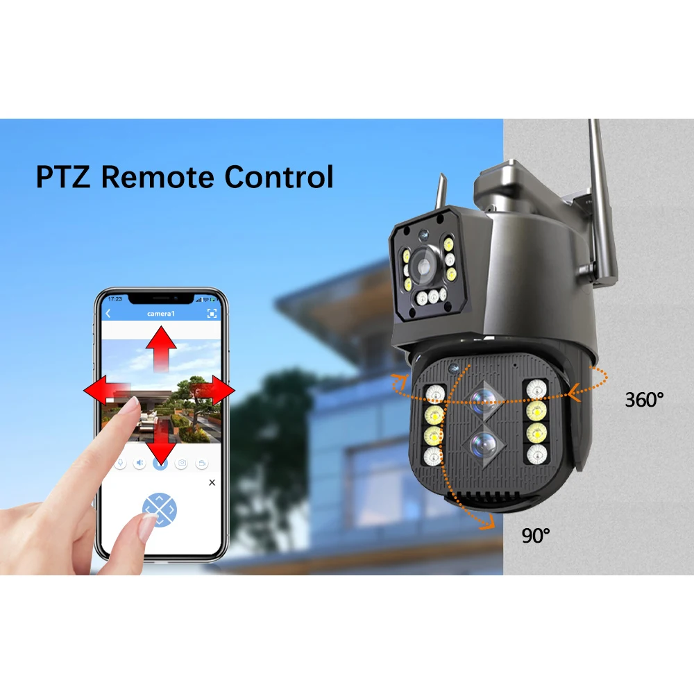 pix-link-a24-12mp-3-lentilles-wifi-camera-ip-4k-ptz-securite-vision-nocturne-suivi-automatique-cctv-avec-10x-zoom-numerique-couleur-pour