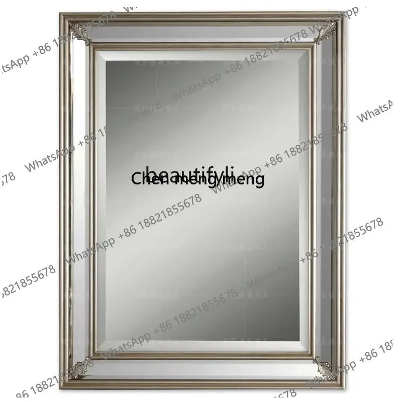 H134 Makeup vanity mirror hotel art hotel decorative mirror carved classical bathroom mirror