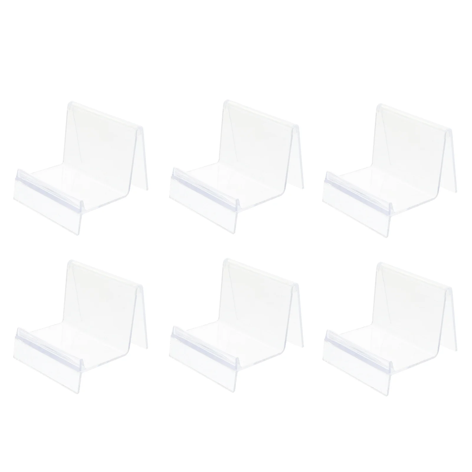 6 Pcs Wallet Holder Clip Plastic Office Display Shelf Shelves Desktop Cards Stand Thickened Price Tags Rack