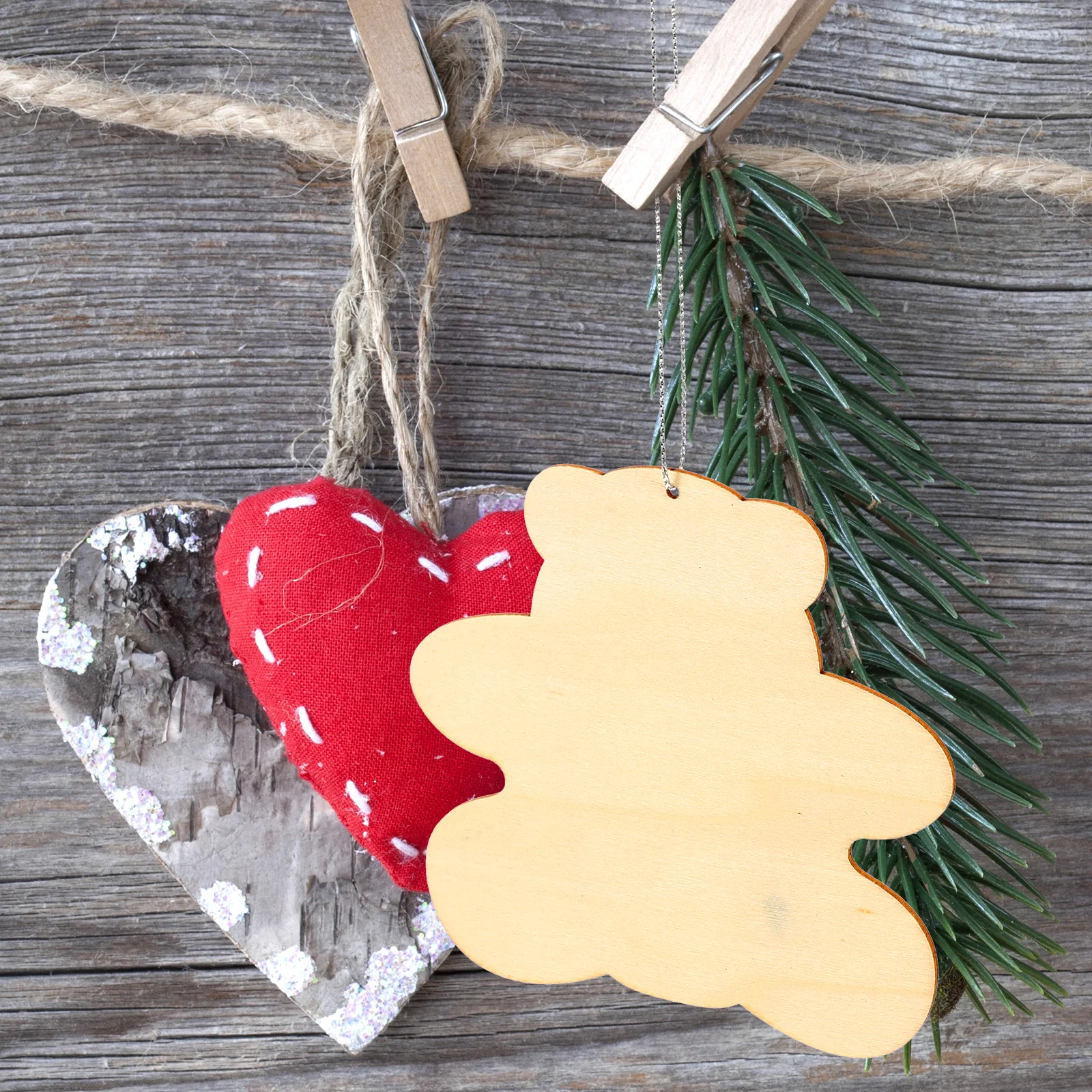 

50 Pcs Wooden Blank Chips Bear Shaped Graffiti Slices for DIY Kids Decorative Unfinished Pendant Crafts Storage