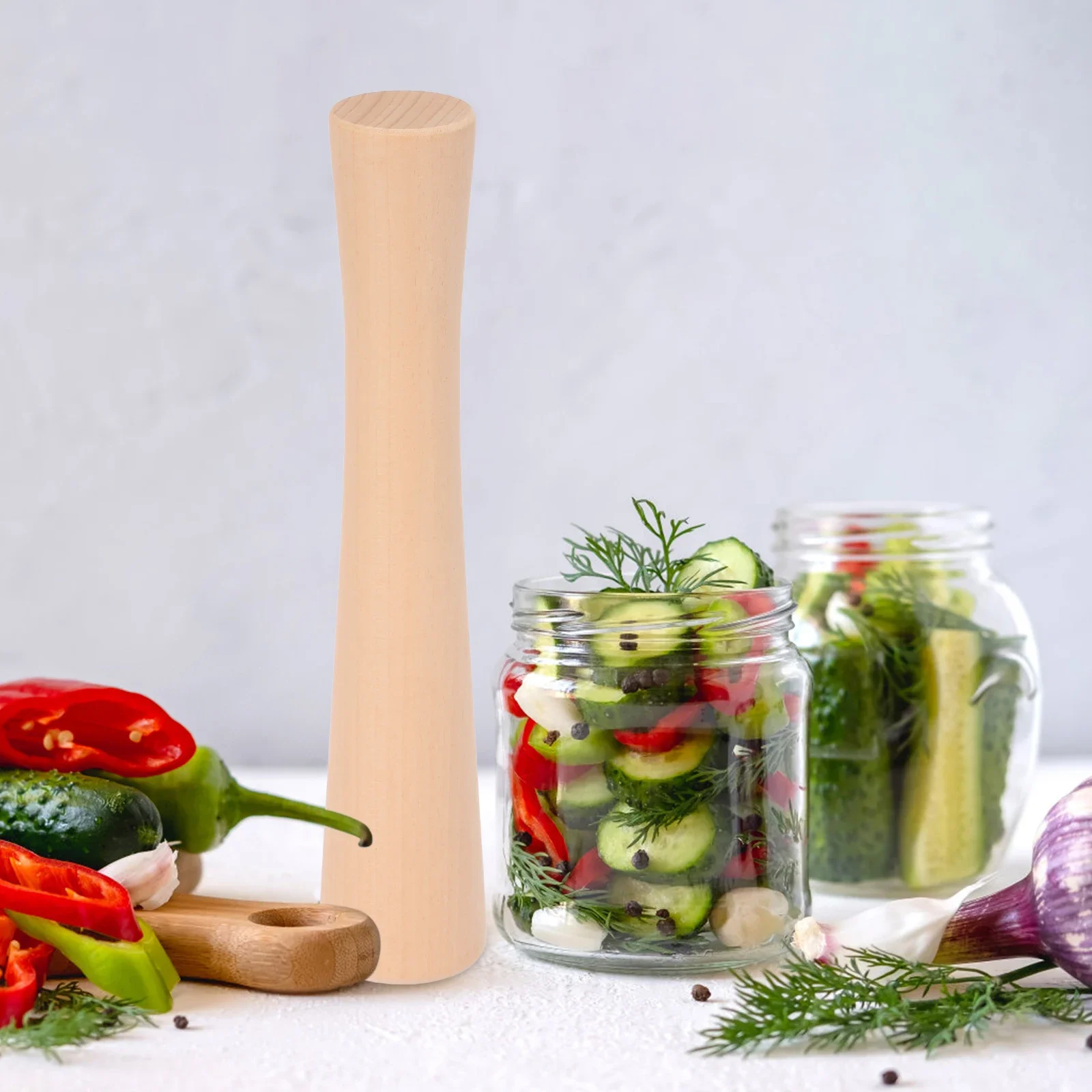 Wooden Vegetable Fermentation Tamper Grinding Rod Cabbage Sauerkraut Pounder Fermenting Food Tool For Vegetables Fruits Crusher