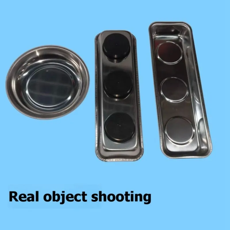 ABYN-For Auto Repair, Workshop& DIY Tool Organizer Magnetic Parts Tray Set 3-Pack Stainless Steel Strong Magnet Screw Holder
