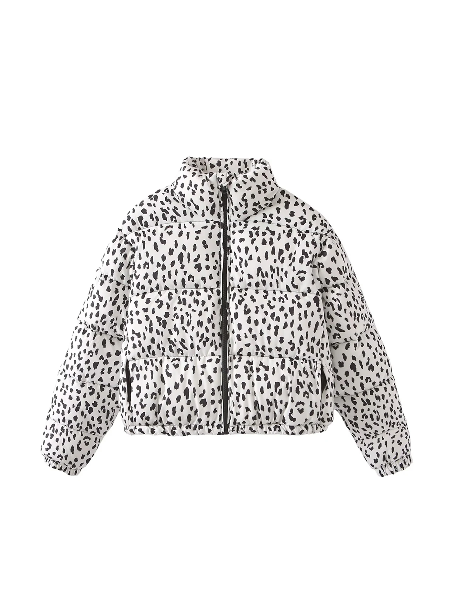 

Женская леопардовая куртка-парка, теплая утепленная зимняя куртка, верхняя одежда в стиле Харадзюку, водолазка, стеганые куртки, винтажная одежда 2000-х годов, 2025 г.