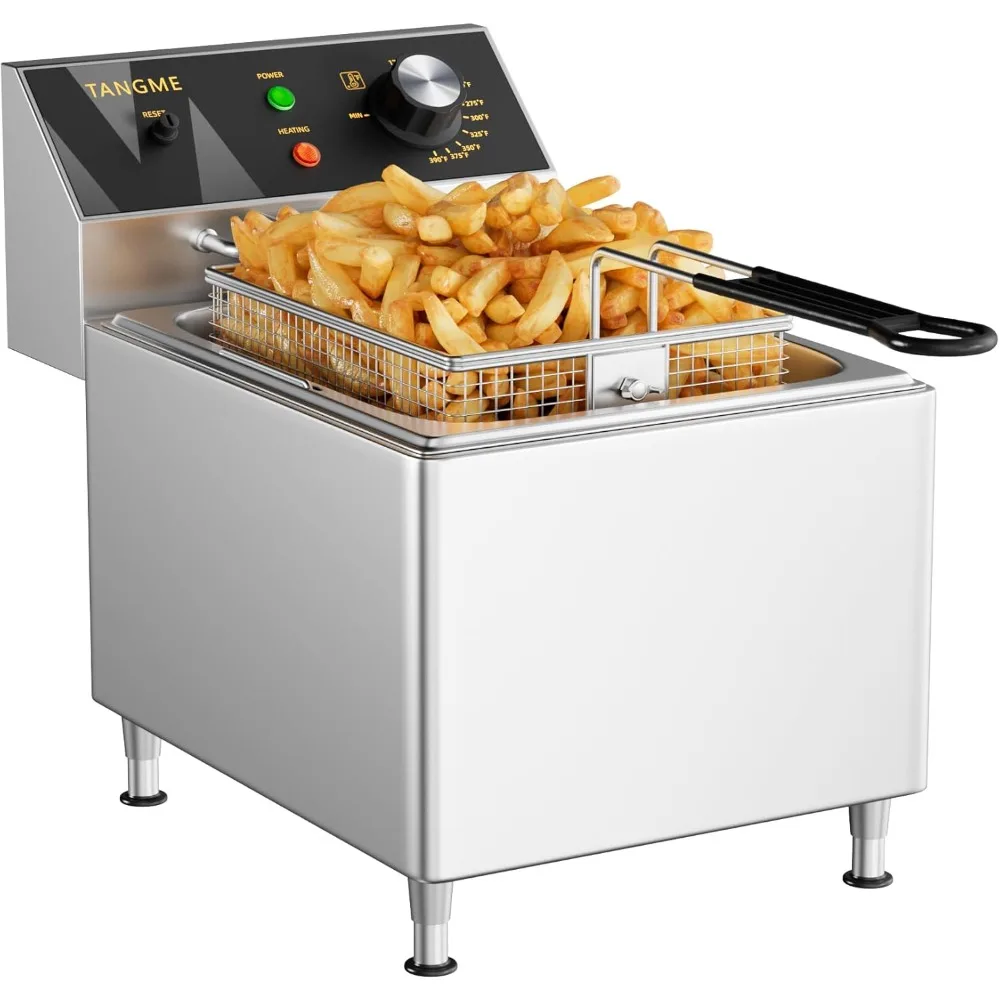 

1750W Heavy-Duty Stainless Steel Electric Deep Fryer, 12.7Qt Large Capacity with Basket