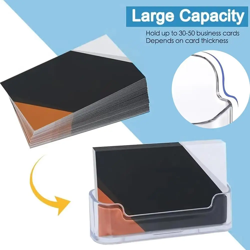 Acrylic Business Card Display Clear Desk Shelf Box Storage Stand Transparent Plastic Business Card Display Stand Business Style