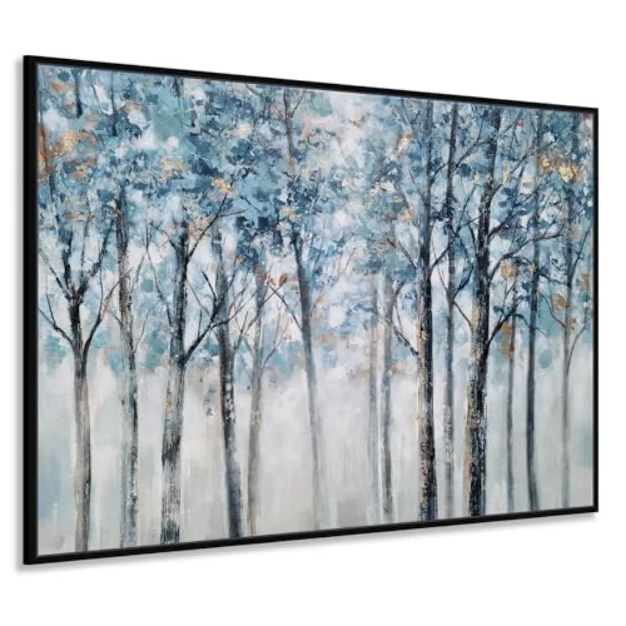 

Abstract Wall Hand Painted Textured s Canvas Painting with Gold Foil Modern Framed work for Living Room Decor
