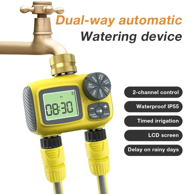 Wholesale New Intelligent Watering Sprinkler Timer Intelligent 2-Export  LCD Display Garden Watering Irrigation  System