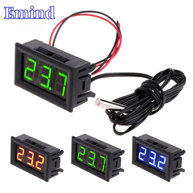 2/3/5/10Pcs 12V Electronic Digital Thermometer High-Precision Embedded Fish Tank Refrigerator Water Temperature Meter