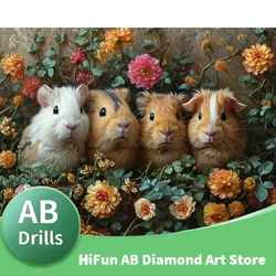 AB Drill 5d Diamond Painting New Arrivals Guinea Pig, Cross Stitch Embroidery Pocket Pet Pig Mouse Mosaic Mouse Home Decor