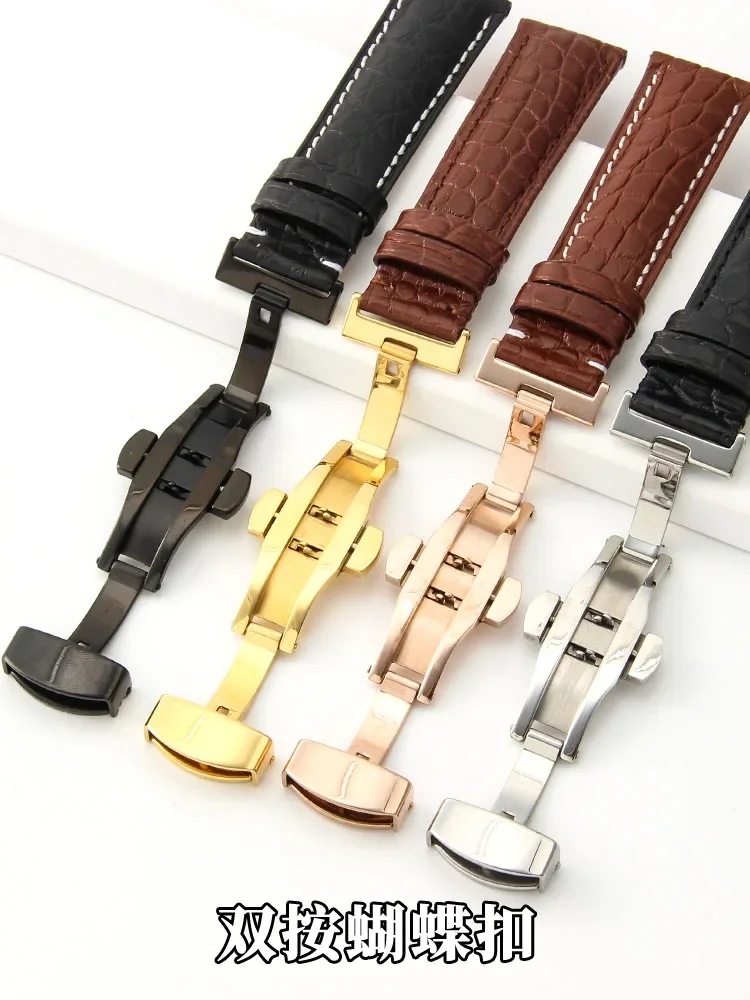 Ремешок из крокодиловой кожи для Longines Dw Master Omega, мужской водонепроницаемый мягкий удобный ремешок для часов с защитой от пота, 18 20 22 мм