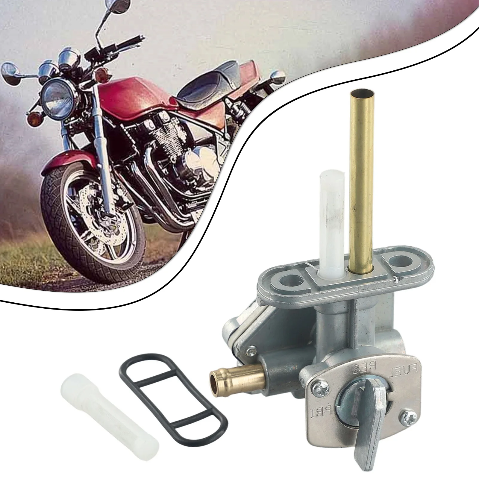 Aluminum Alloy Fuel Petcock for Kawasaki ZR400 ZRX 1994 2008 and For EN500 Vulcan 500 1996 2009 with Positions Switch