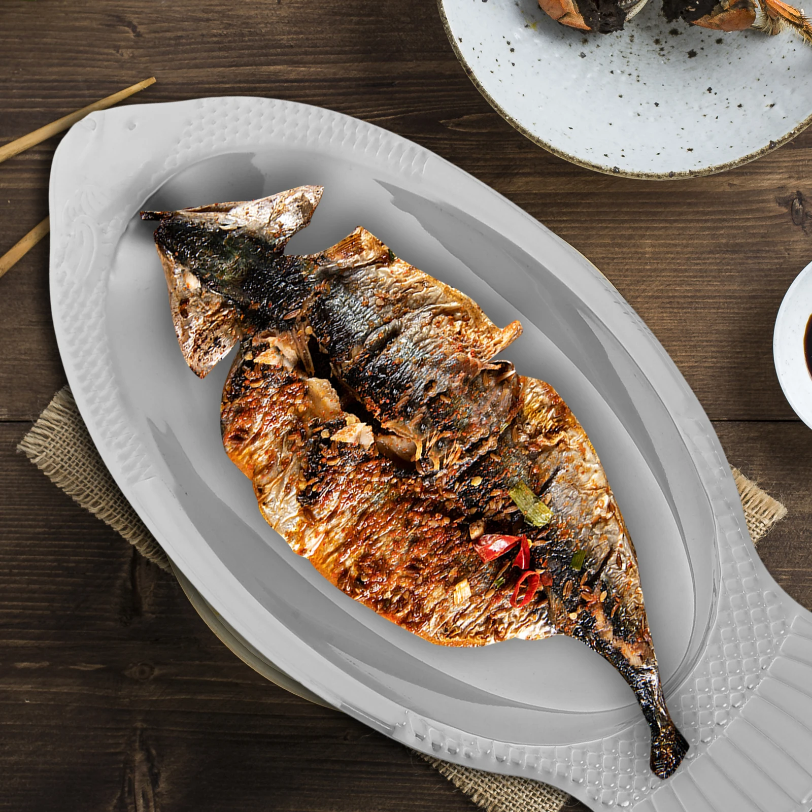 

1Pcs Magnetic Fish Shaped Plate Stainless Steel Steamed High Strength Mirror Polished Kitchen Food Tray Decorative