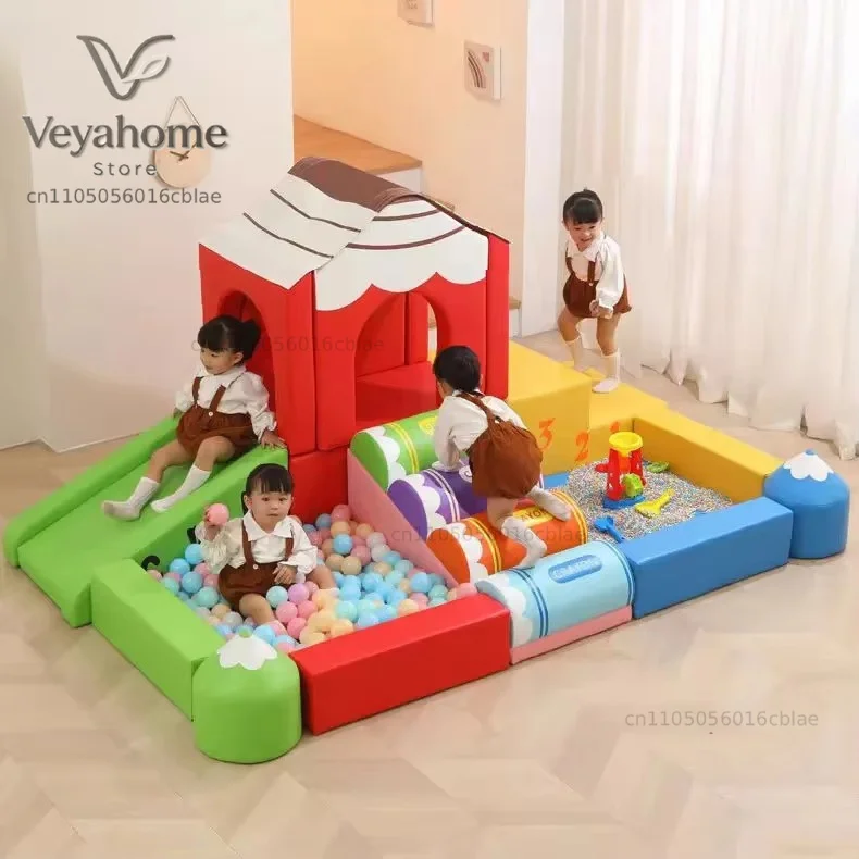 Factory Sale Macaron Soft Indoor Playground Soft Toy Set Ball Pit Soft Toy Block Commercial Rental Wedding Party