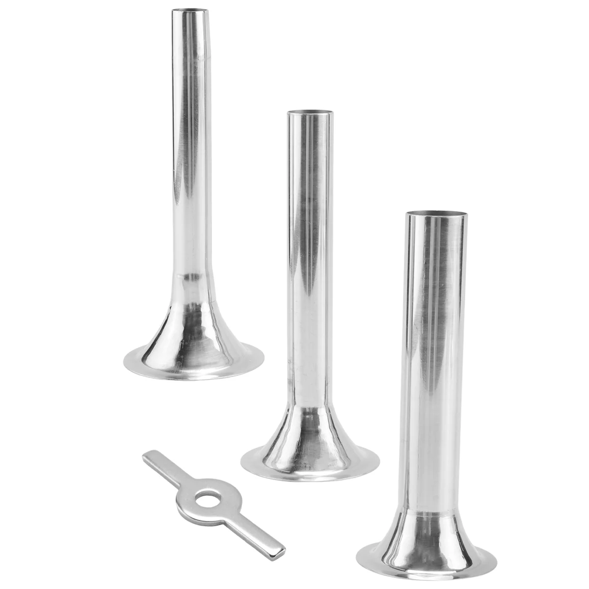 4Pcs Stainless Steel Sausage Stuffer Filling Tubes Funnels Nozzles Spare Parts for Sausage Maker 1.2/1.9/3.2Cm