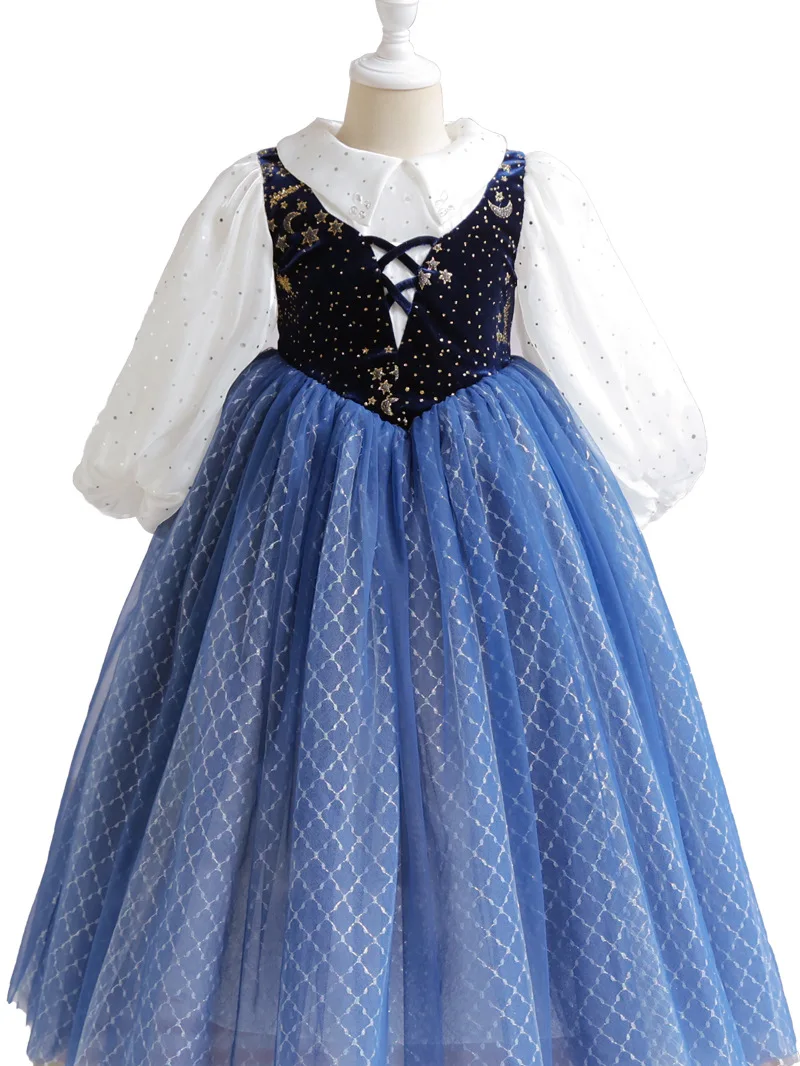 

Carnival Halloween Party Dance Costume Long Sleeved Mesh Princess Skirt Birthday Party Dress For Kids Girl Ballet Dance Outfits
