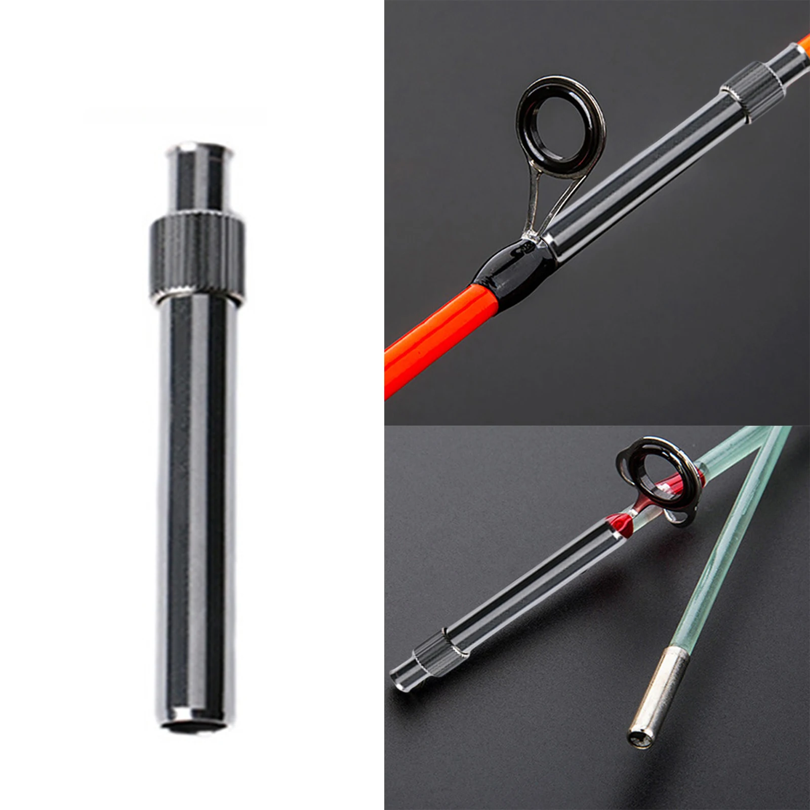 1pc vara de pesca tubo de conexão diy pólo de pesca conector soquete vara de pesca construção reparação componentes acessórios