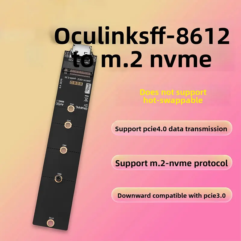 ADT-Link PCIE 4.0 GEN4 Oculink External M.2 Adapter Card SFF8612 to M.2-Mkey NVME Oculink SSD Hard Drive Adapter 2230 2242 2260