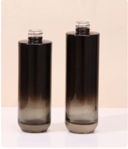 40ml60ml100ml120ml garrafa de bomba de vidro preto soro/loção/emulsão/base/toner umidade cuidados com a pele embalagem cosmética