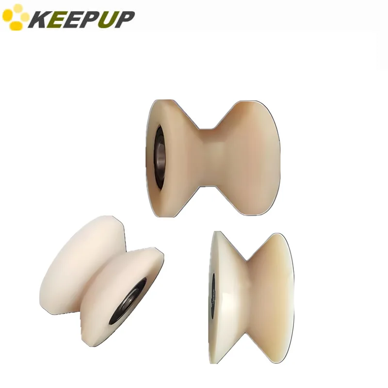 V shaped groove Nylon pulley Double bearing roller Crane rail wheel For sliding doors window Wear resistant slot 3.8 4 5.5 7mm