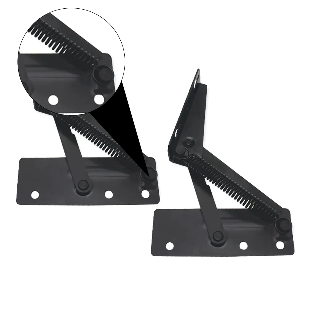 2Pcs Triangular Sofa Spring Hinge Heavy Duty Steel Construction for Living Room Storage Box Smooth Folding Auto Closing Hinge