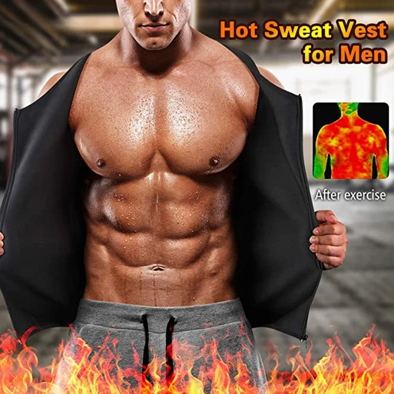 Men\'s Body Shaper Waist Trainer Sauna Vest Double Belt Sweat Shirt Corset Top Abdomen Slimming Shapewear Fat Burn Fitness Suits