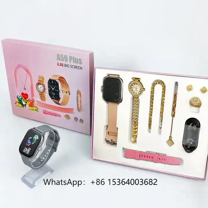 

TJXL-Роскошный подарочный набор для женщин A59 Plus Смарт-часы Носимые устройства Сердечное значение Артериальное давление