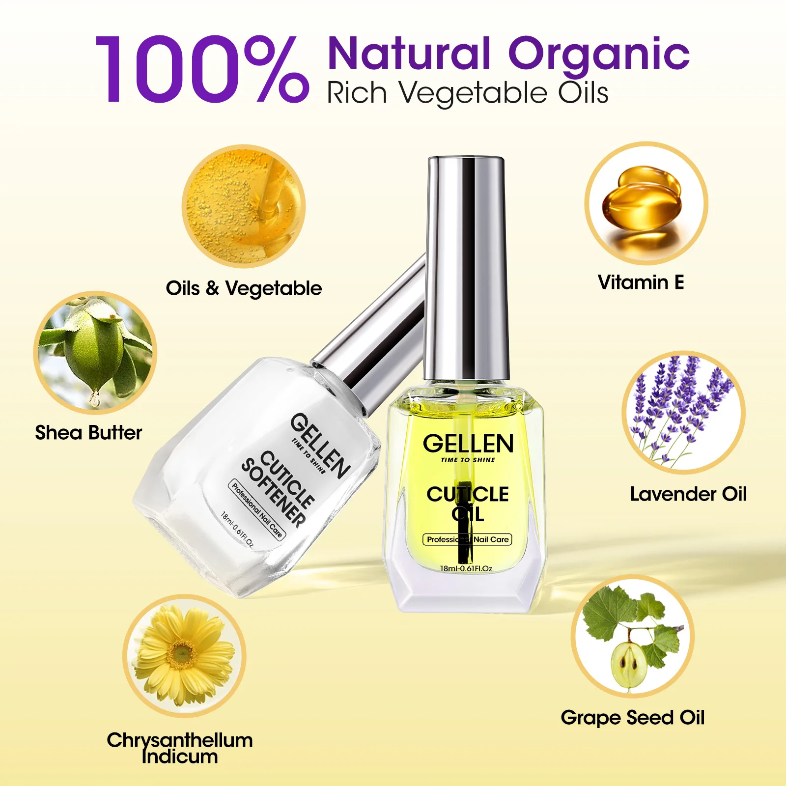 GELLEN جل طلاء الأظافر مجموعات 18 مللي بشرة النفط المنقي قاعدة هلام معطف فوقي لصالون المنزل 4 قطعة طقم أظافر سحر هدية الكريسماس #3