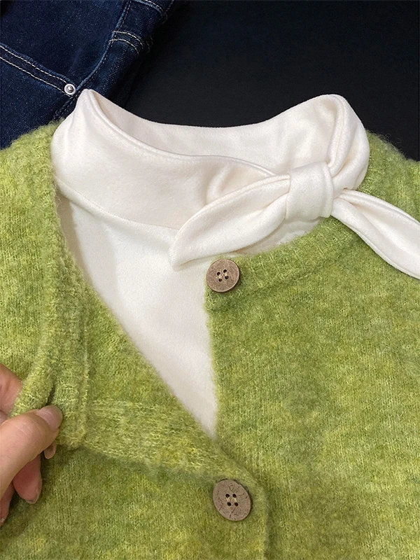 

een Knitted Sweater Cardigan Women's Long Sve Inner Wear Two-Piece Set Autumn Winter Faion Korean Sle Slim Fit Butte...