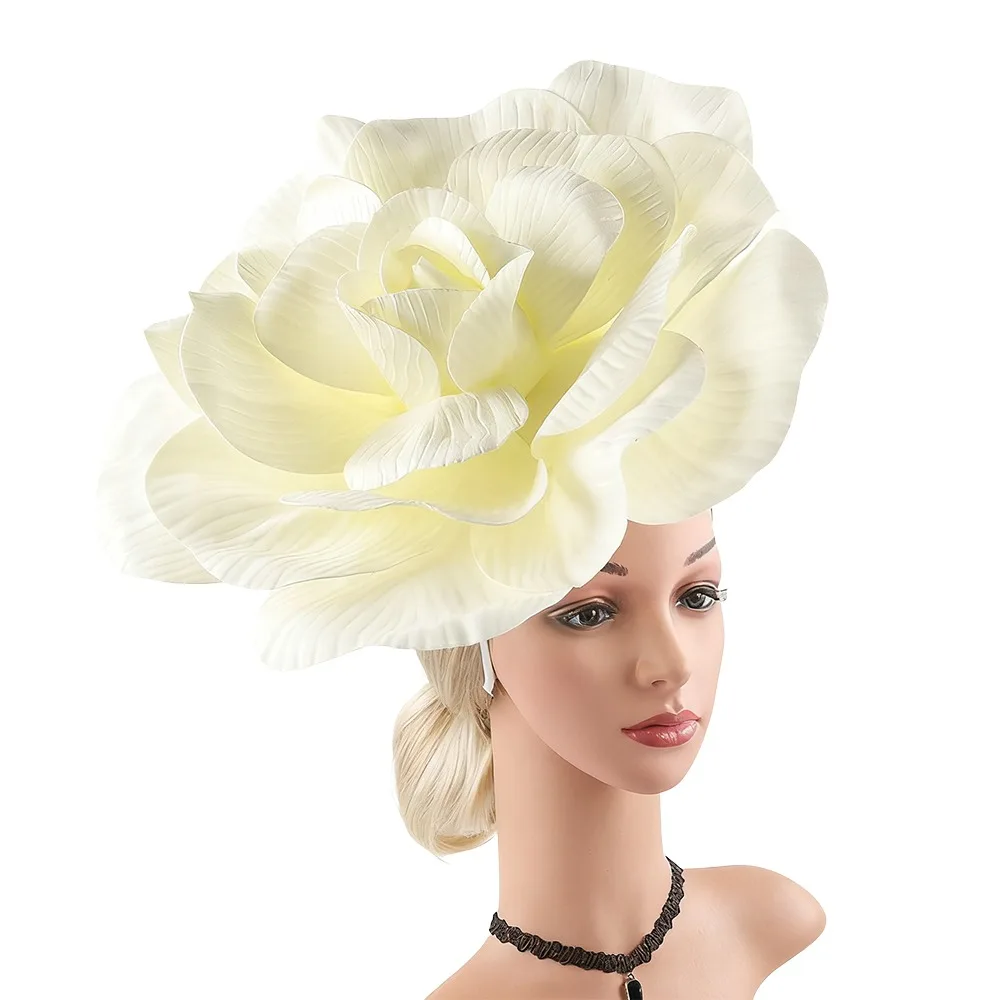 

New Exaggerated Hair Band Large Flower Hair Clip Prom Headpiece Hat Headdress Women
