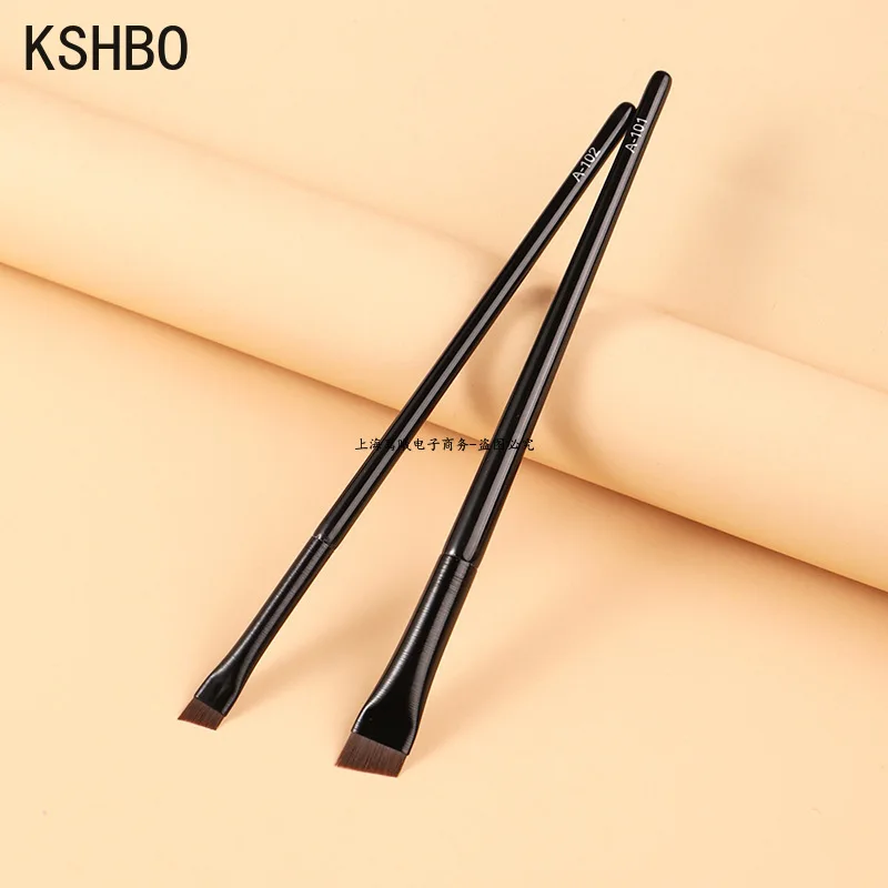 KSHBO 2pcs/set Brow Contour Brush Eyebrow Eyeliner Brush Portable Small Angled Eyebrow Liner Brush Women Makeup Cosmetic Tools