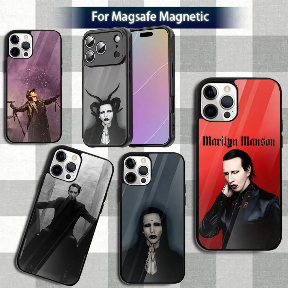 

Singer M-MarilynS Manson-s Phone Case For iPhone 13,12,15,17,11,16,14,Pro,Max,Plus,Mini,Magsafe,Magnetic Wireless Charging Case