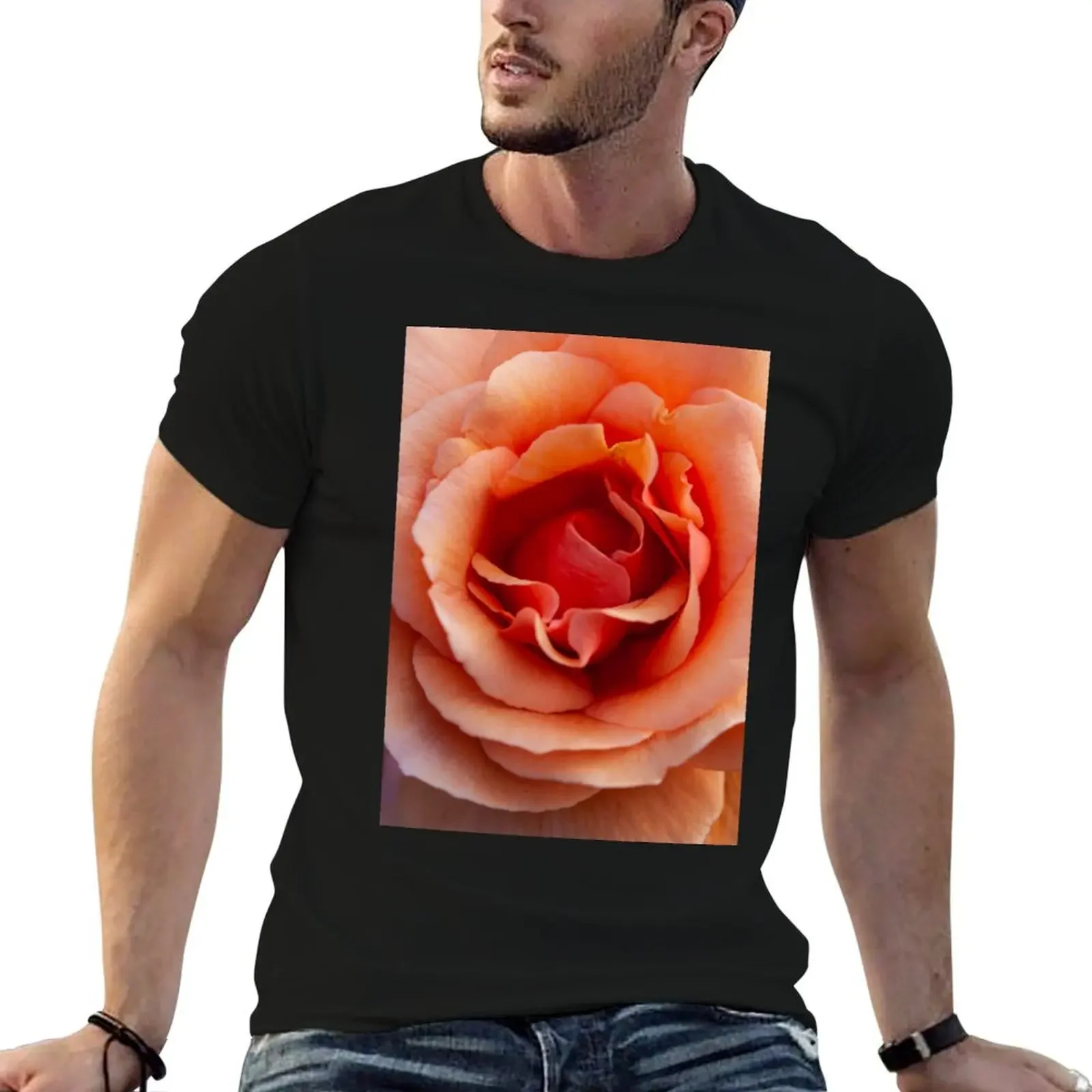 orange rose T-Shirt aesthetic clothes essential t shirt blacks compression shirt men