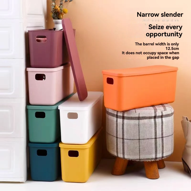 

3Pcs/Rectangular Storage Box with Lid, Household Plastic Storage Organizer, Desktop Miscellaneous Storage Box