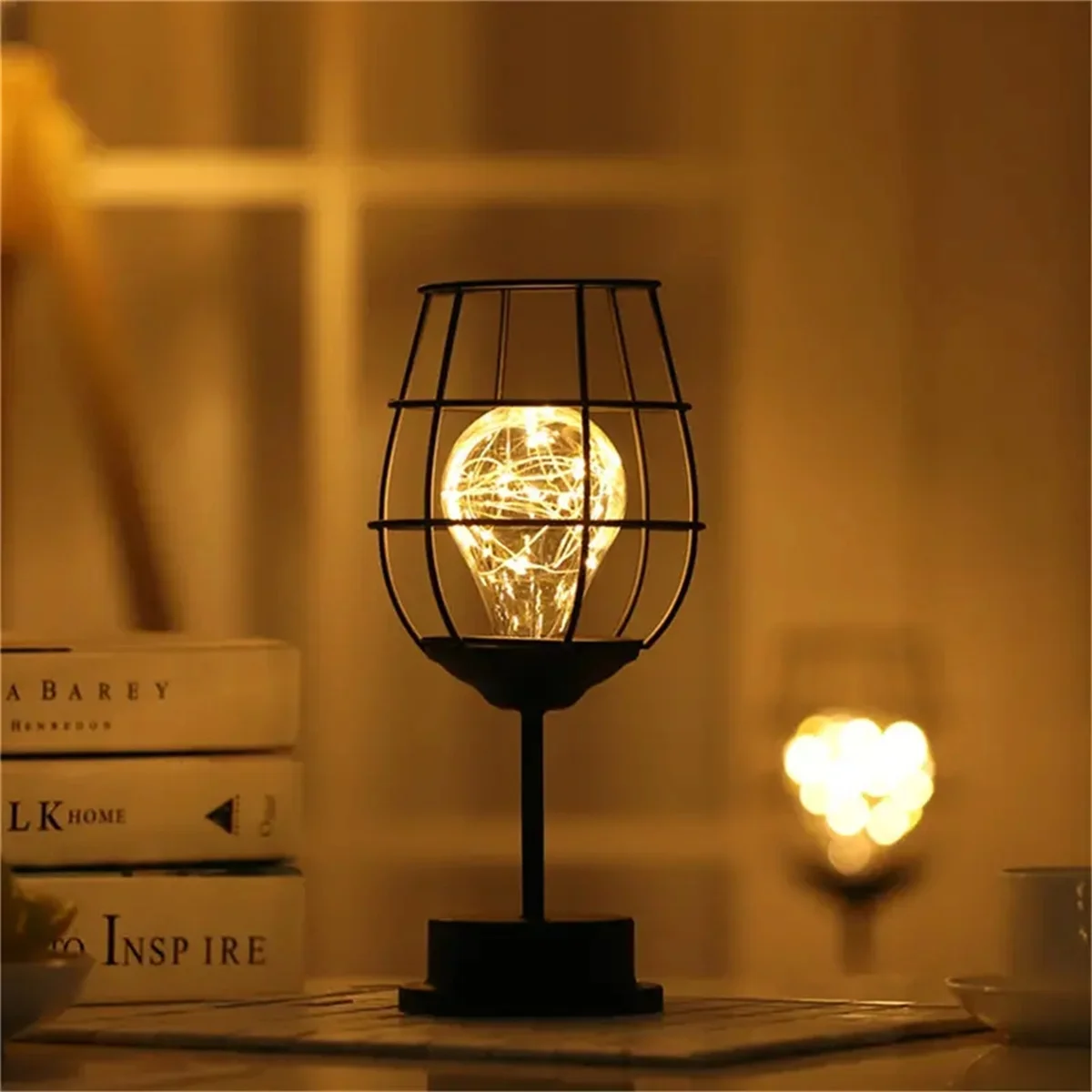 1 pz bottiglia di vino/bicchiere di vino luce notturna batteria potenza camera da letto comodino atmosfera luce per la festa di casa decorazione