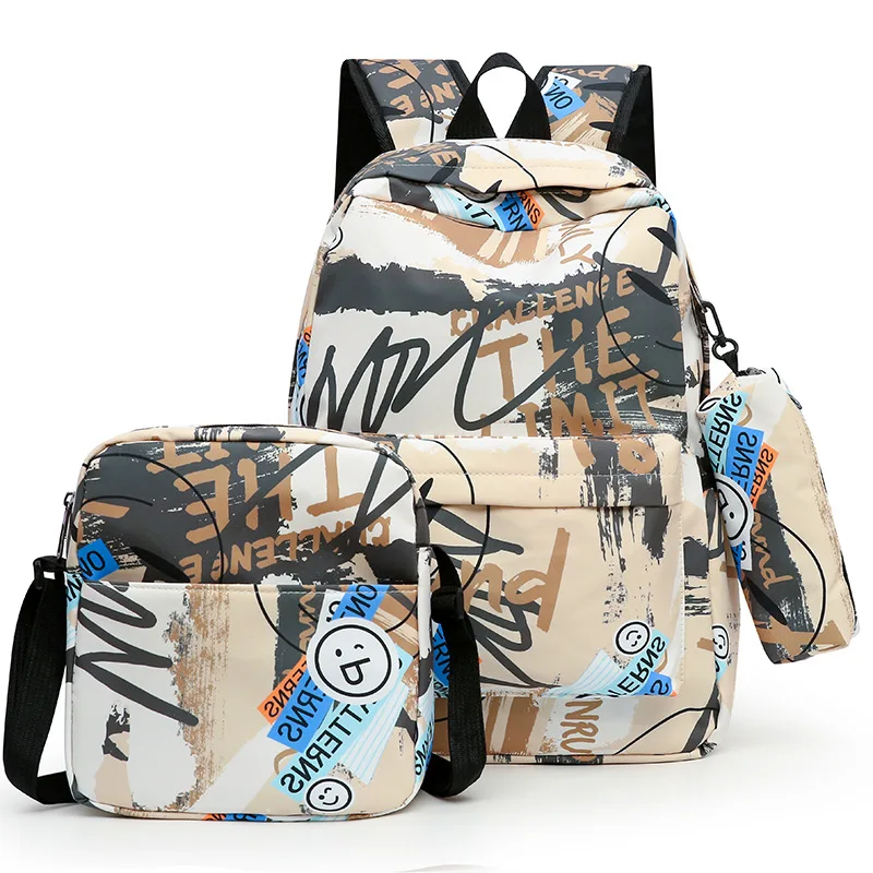 

3pcs/Set Camouflage Kids Backpack Cartoon Stitch Teen College Backpacks Pencil Case Boy Girl Shoulder Bag Children Schoolbag Gif