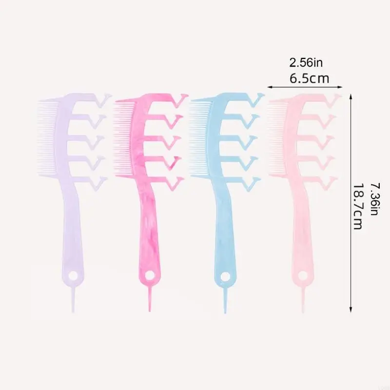 u0de 헤어 데우 팅 빗 분리 빗 빗 콤 콤 헤어 스타일링 콤 형상 넓은 치아 빗 머리카락 퍼지 빗 여자를위한