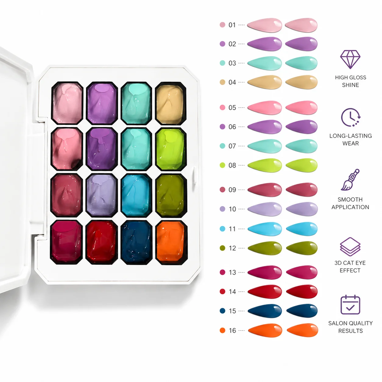 16 Colors Summer Nail Pat Painting Gel for Gradient Stamping Drawing Patting 4 IN 1 UV/LED Soak Off Long Wear GelVarnis