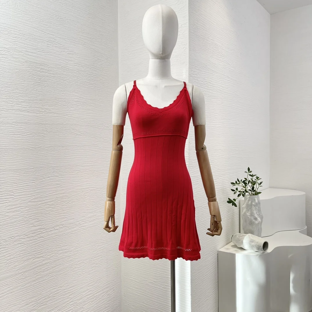 Newest Women's Sling Mini Dress Navy Blue/ Red sleeveless Sweetheart Neck High Quality Female Slim Fit Dresses for Summer