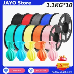 JAYO 3D PETG/PLA/PLA PLUS/PLA META Filament do drukarki 1,75 mm 100% bez bąbelków nietoksyczne materiały do druku 3D do drukarki 3D i pióra 3D