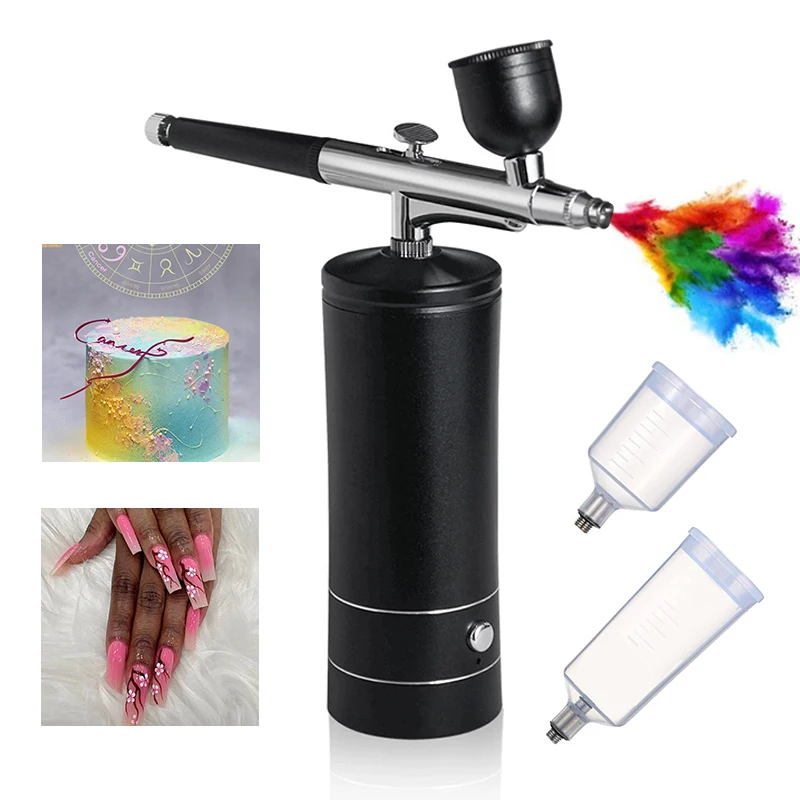 Airbrush Nail Art Painting Kit with Compressor Mini Airbrush for Nail Art Cake Painting Portable Hand Sprayer Gun Airbrush Nail image 3